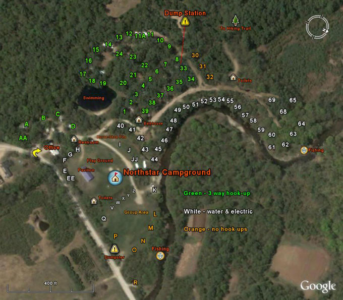 Northstar camp sites map, New Hampshire's fun family Campground located in Lake Sunapee area of central New Hampshire. Choose either grassy meadow or large wooded secluded campsites for tents, trailers, and RVs.